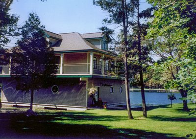 cottage/boathouse on water